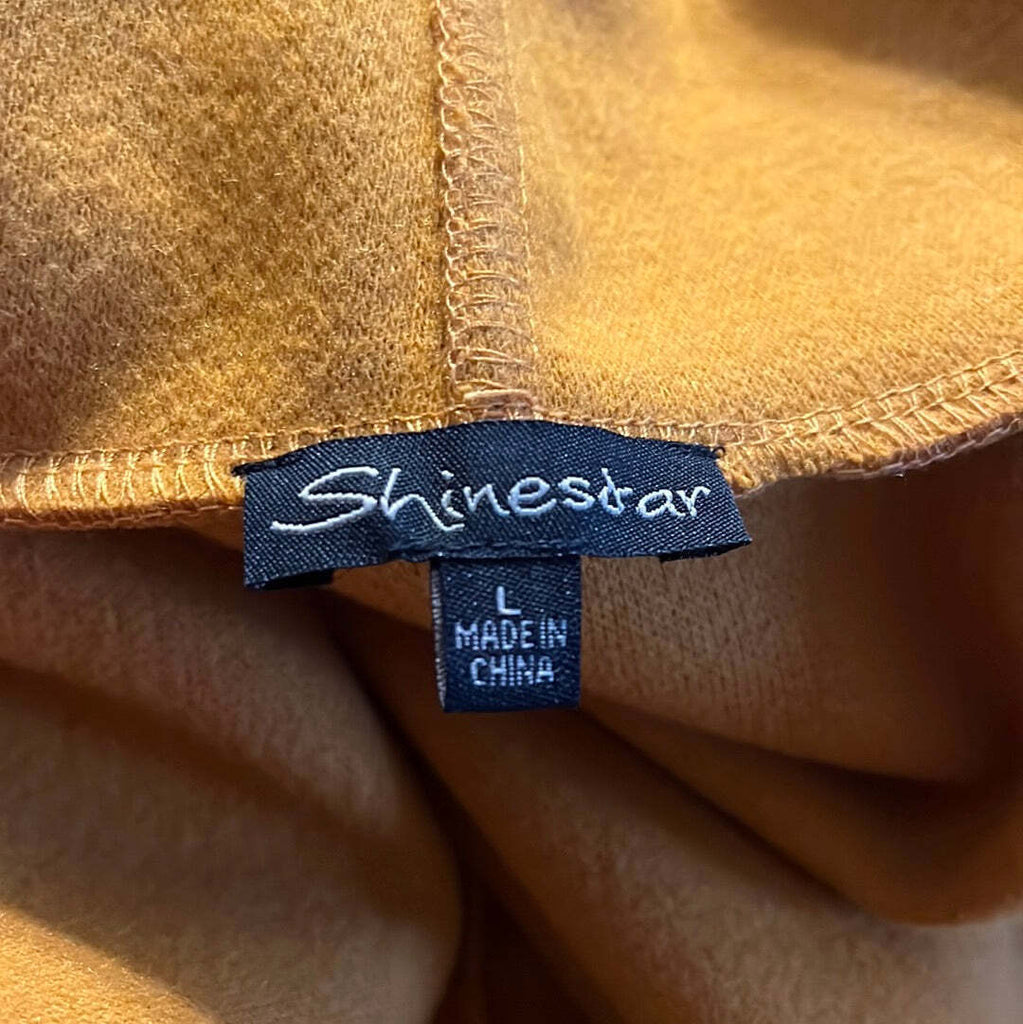 Shinestar wide collar wrap coat sz Large