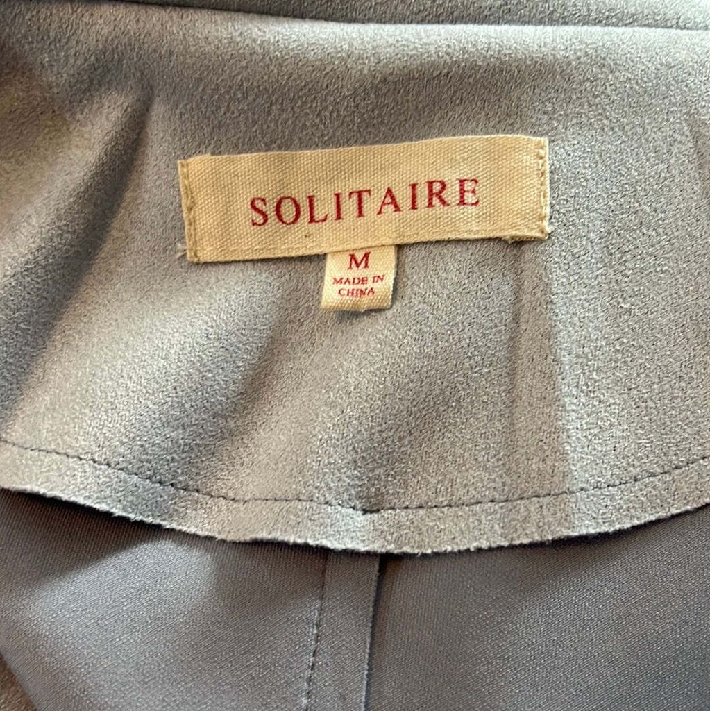 Solitaire faux suede coat sz Medium