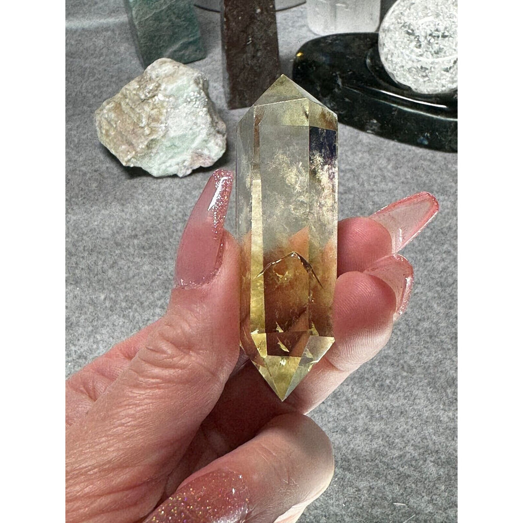 Citrine Crystal double tip gem stone