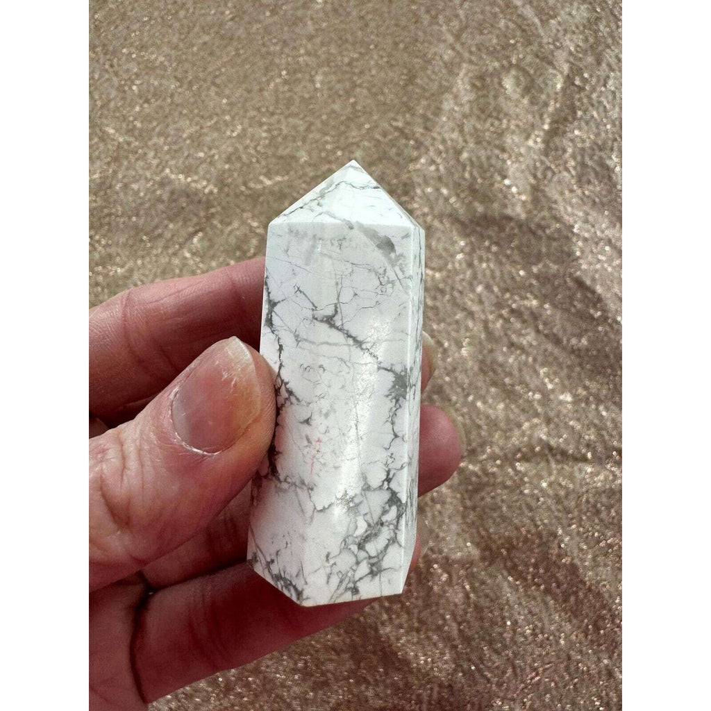 Howlite Crystal Geode Tower