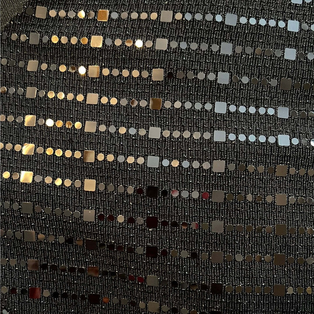 Clara Sun Woo black cold shoulder sequin dress sz Small