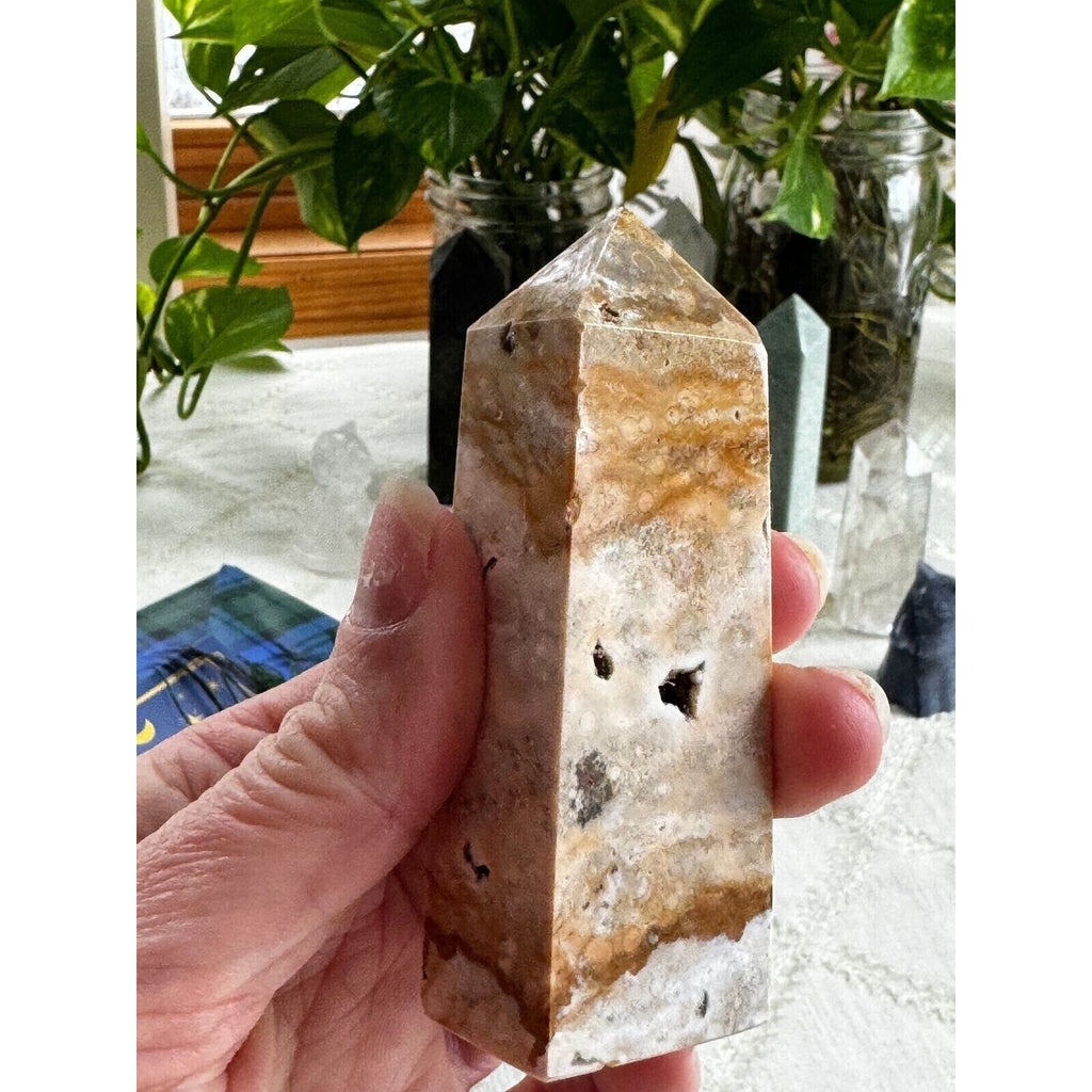 8th vein Ocean Jasper Crystal tower