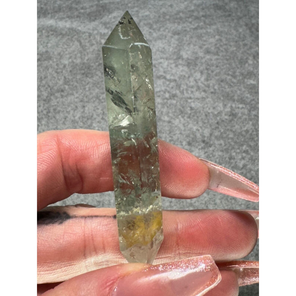 Clear Quartz & golden healer double tip Crystal