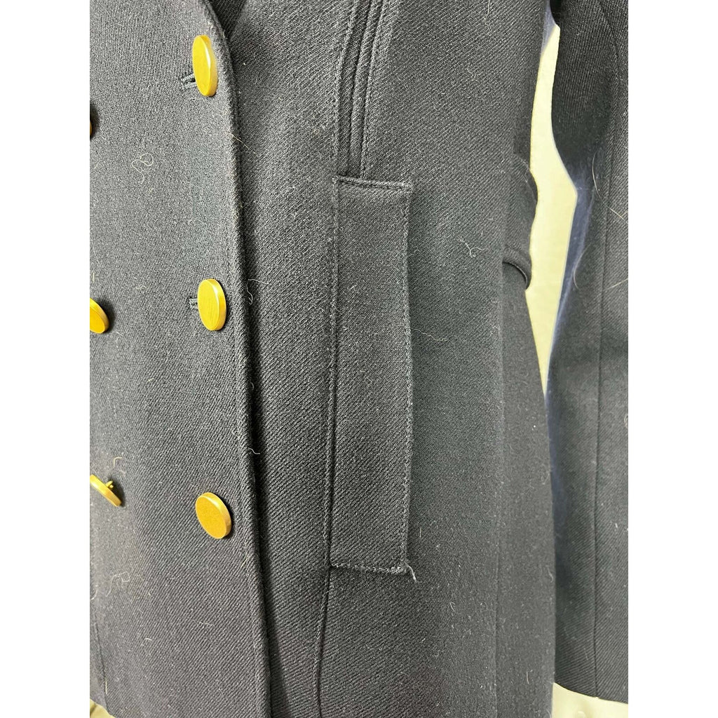 Theory Overby Belmore Wool Cashmere Peacoat With Genuine Fox Fur Collar