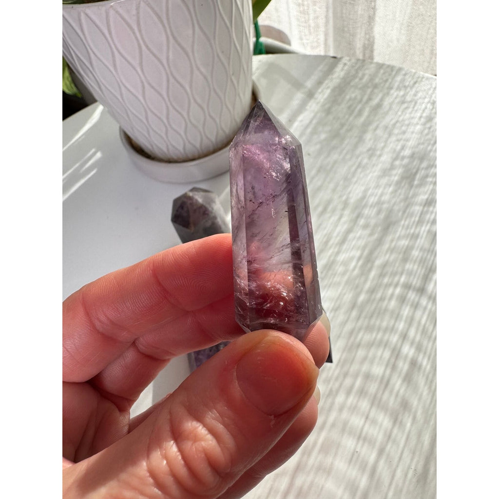 Double tip terminated Amethyst crystal