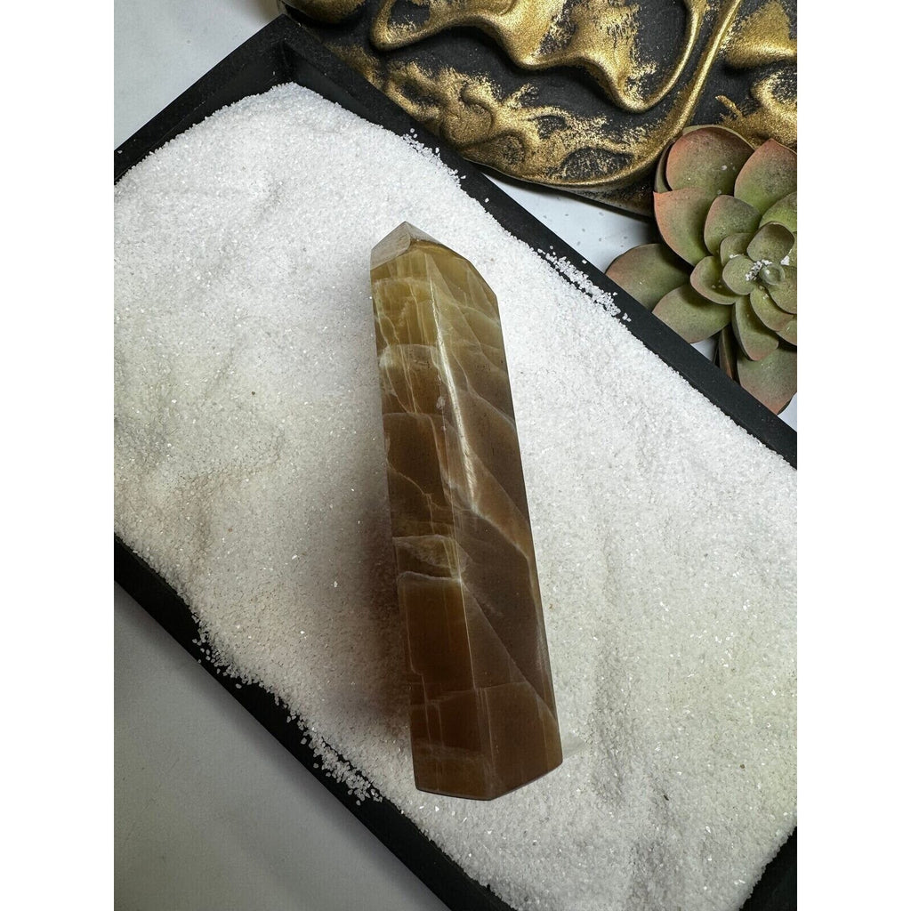 Peach Moonstone Crystal Tower