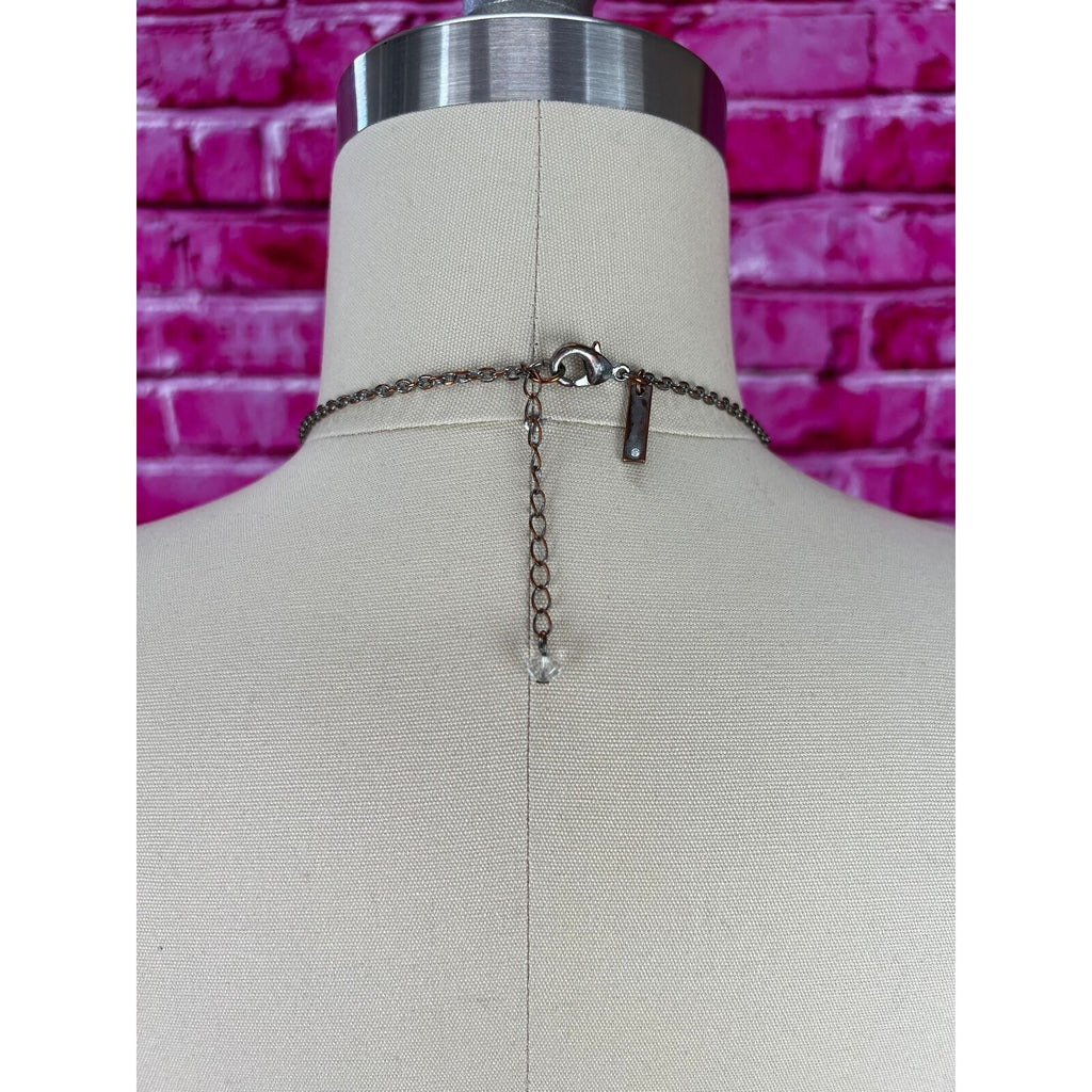 Geode crystal pendant chain necklace