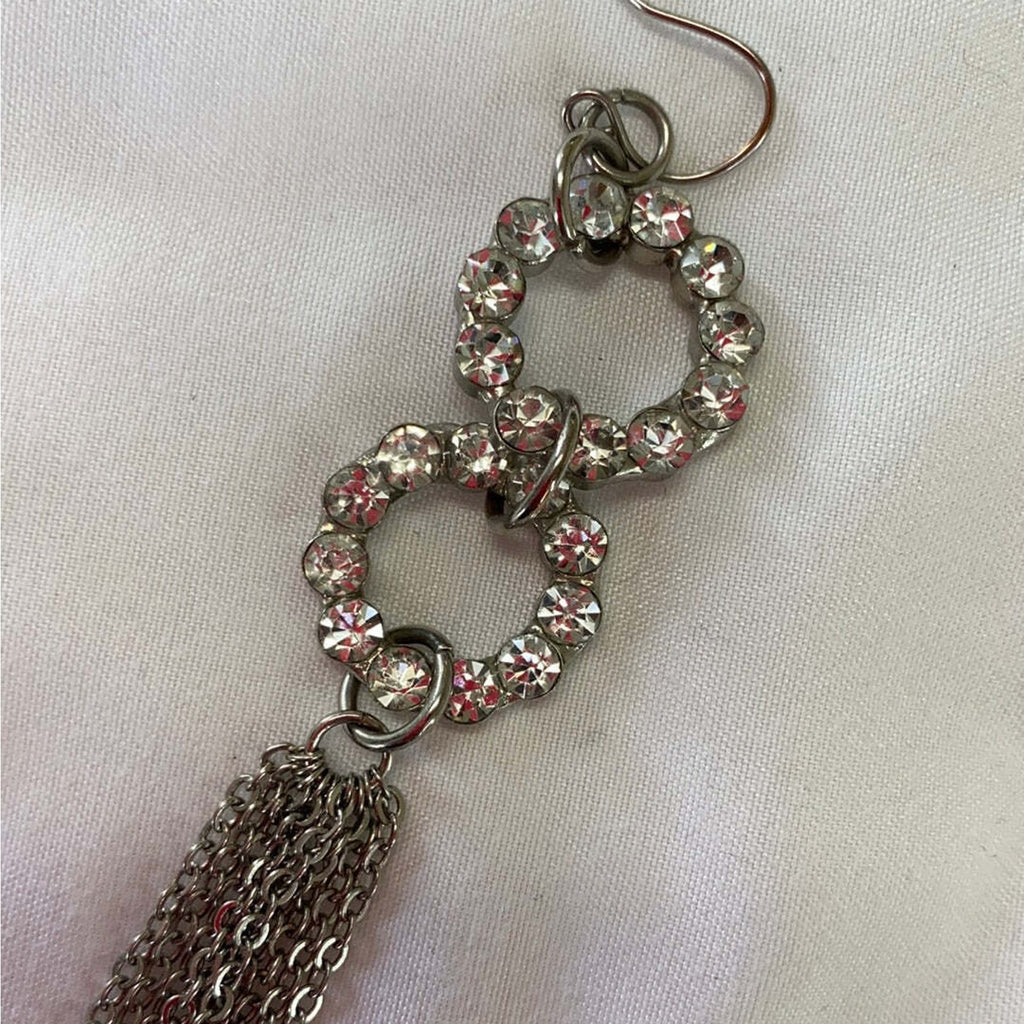 Crystal circles and tassel earrings i