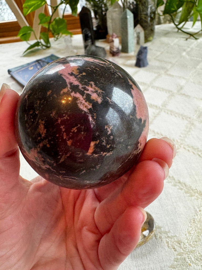 Rhodonite Crystal Sphere