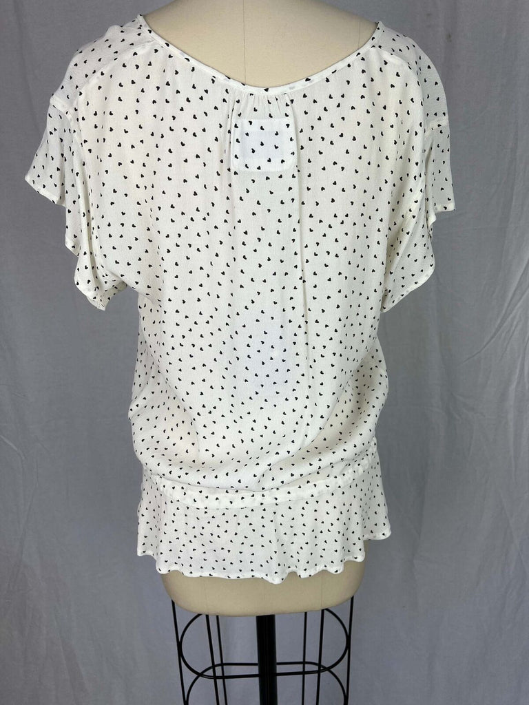 NWT Railz Mahi Gold heart print blouse sz S