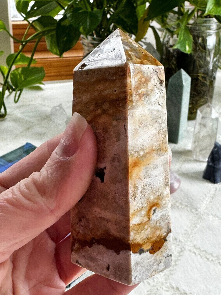 8th vein Ocean Jasper Crystal tower