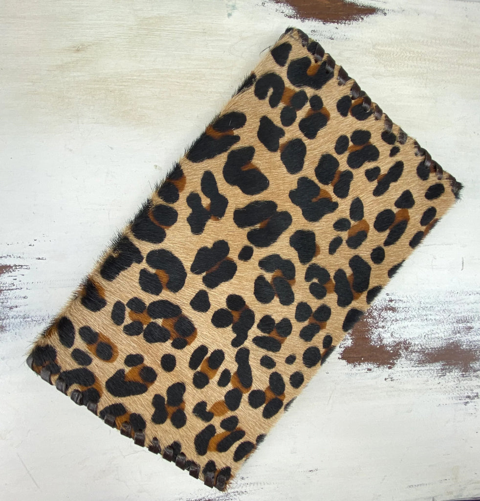 leopard Laggo Calf Hair Clutch Wallets
