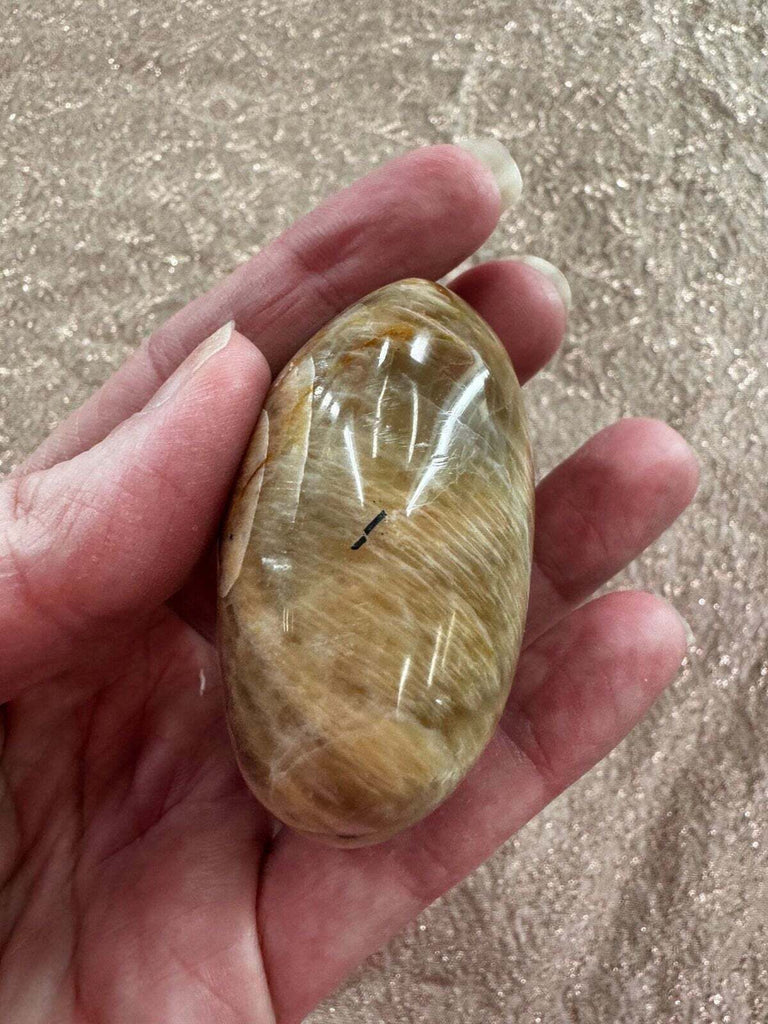 Peach Moonstone palm stone