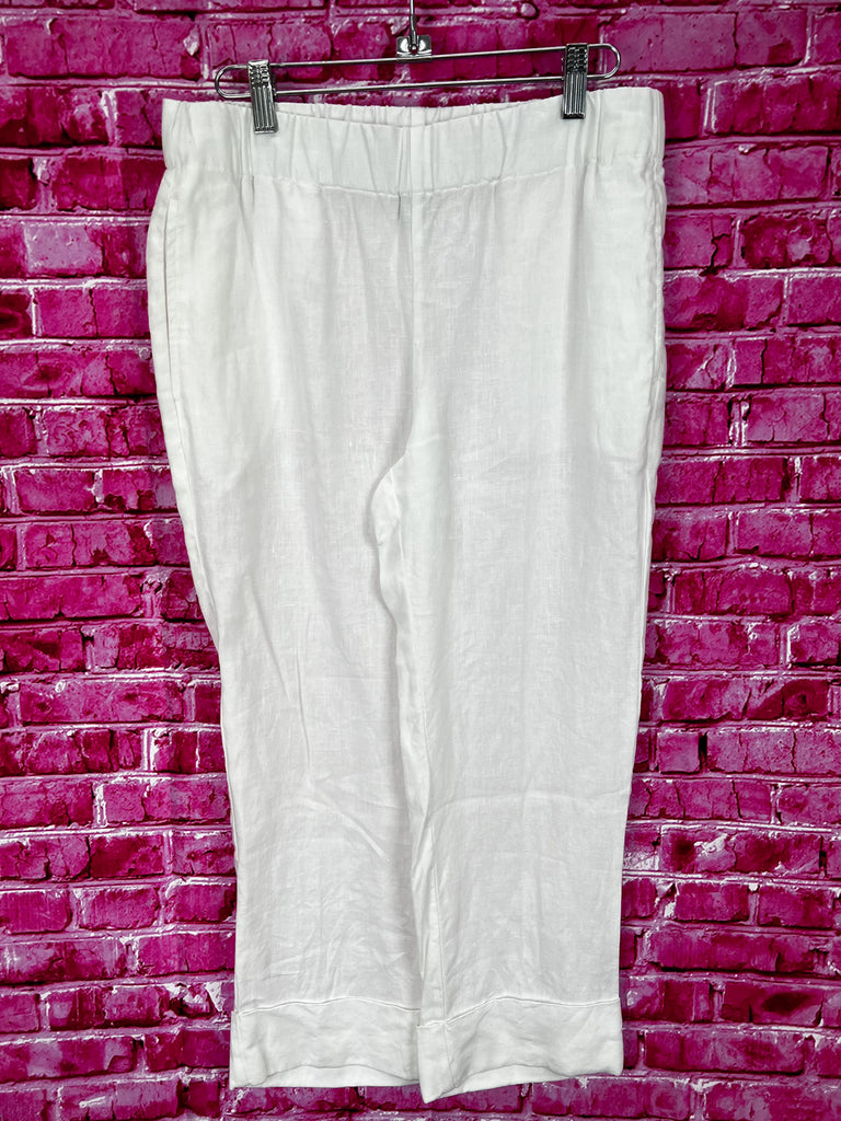Chico's Cropped & Cuffed Linen Pant sz 4