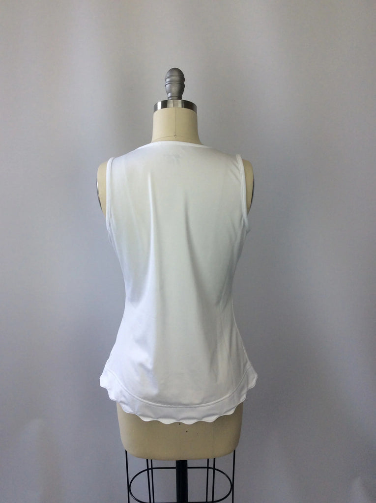 Jofit White Scallop Neck Tank Top sz XS