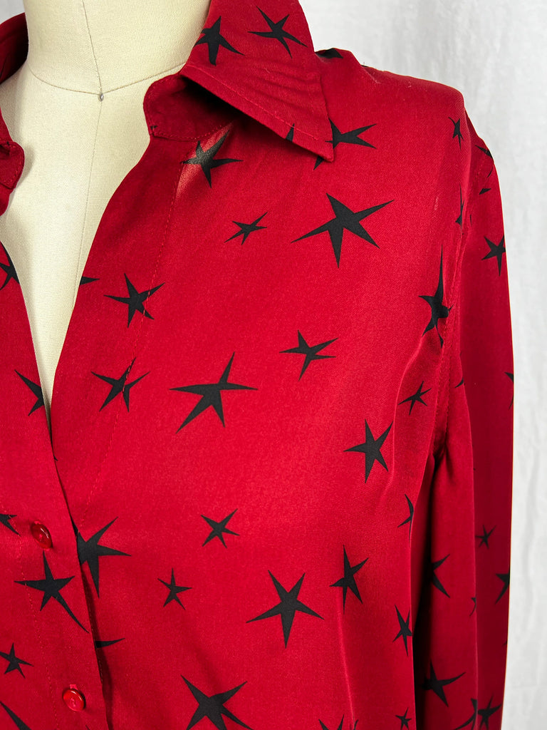 L'Agence Silk stars blouse sz XSmall