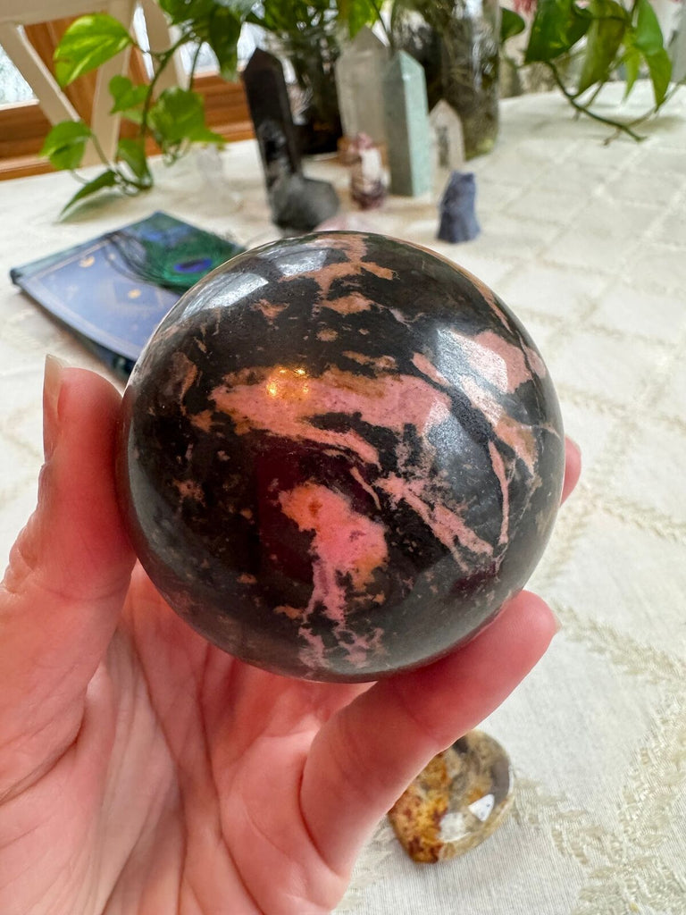 Rhodonite Crystal Sphere