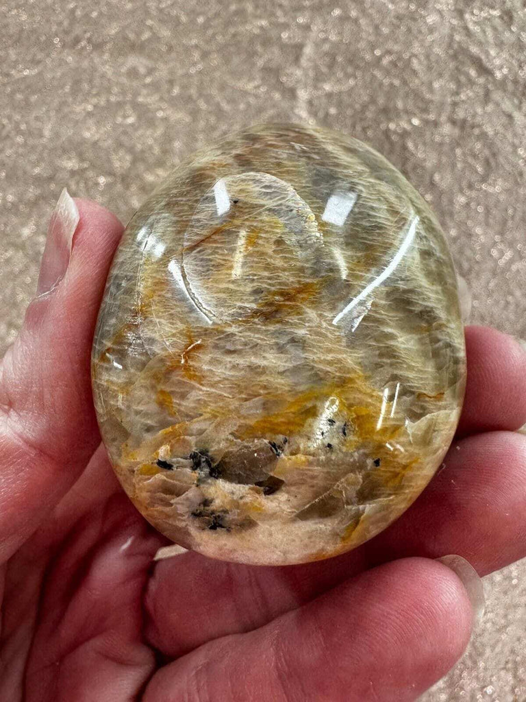 Peach Moonstone palm stone