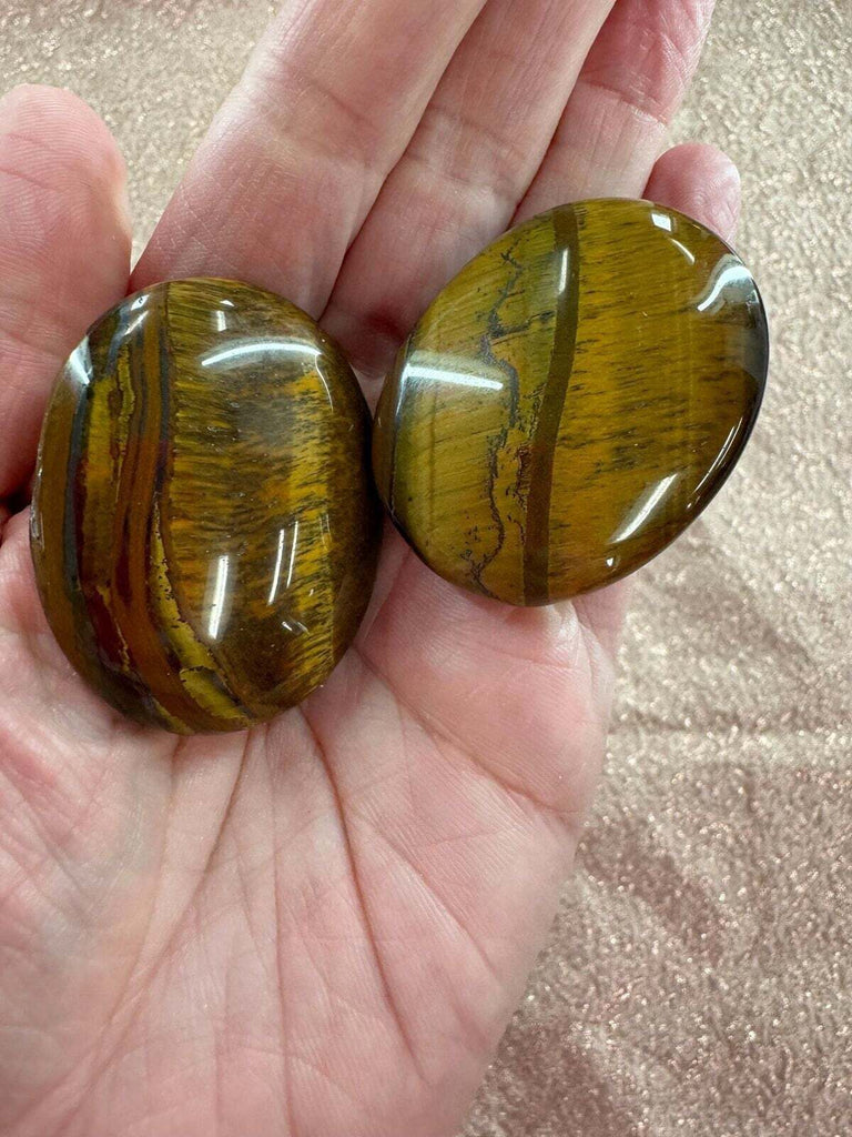 Tigers Eye Crystal Palm Stone