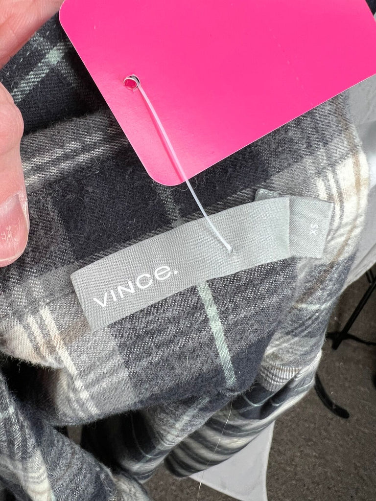 Vince cotton plaid tartan button up sz XSmall