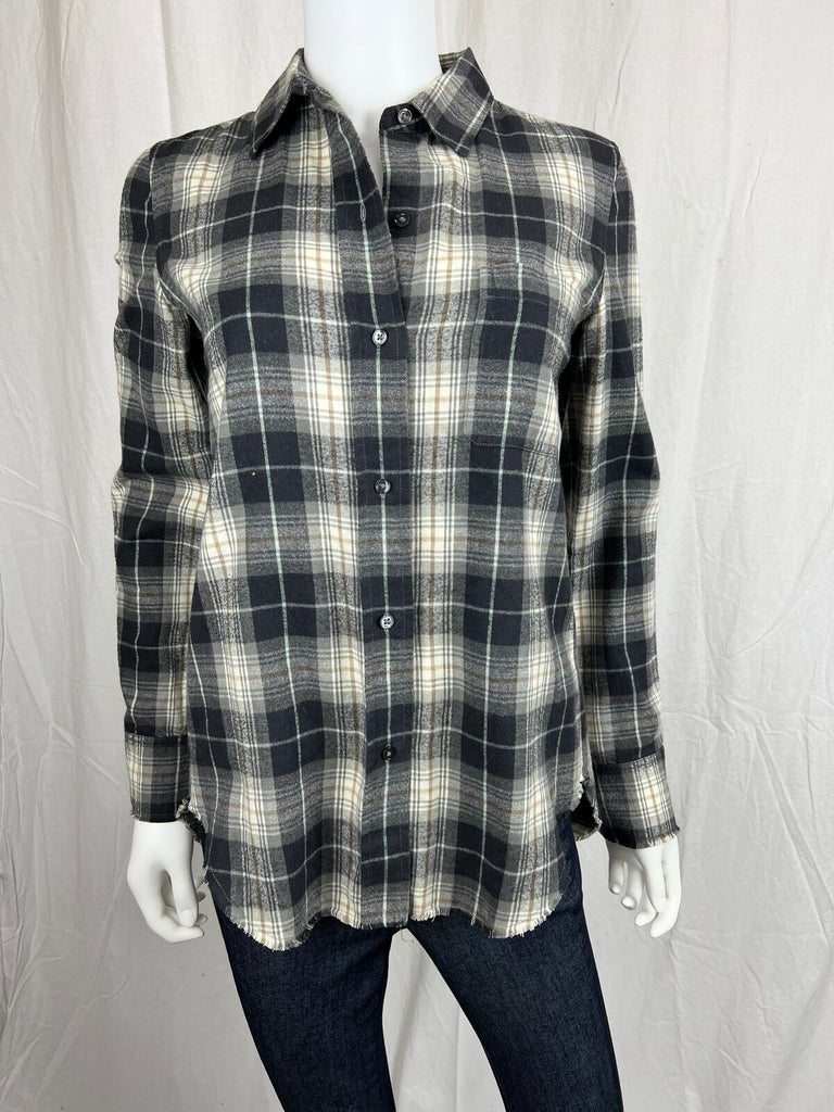 Vince cotton plaid tartan button up sz XSmall