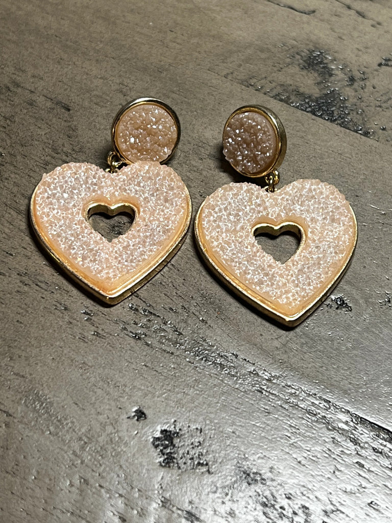 Baublebar Pink Heart Geode Earrings