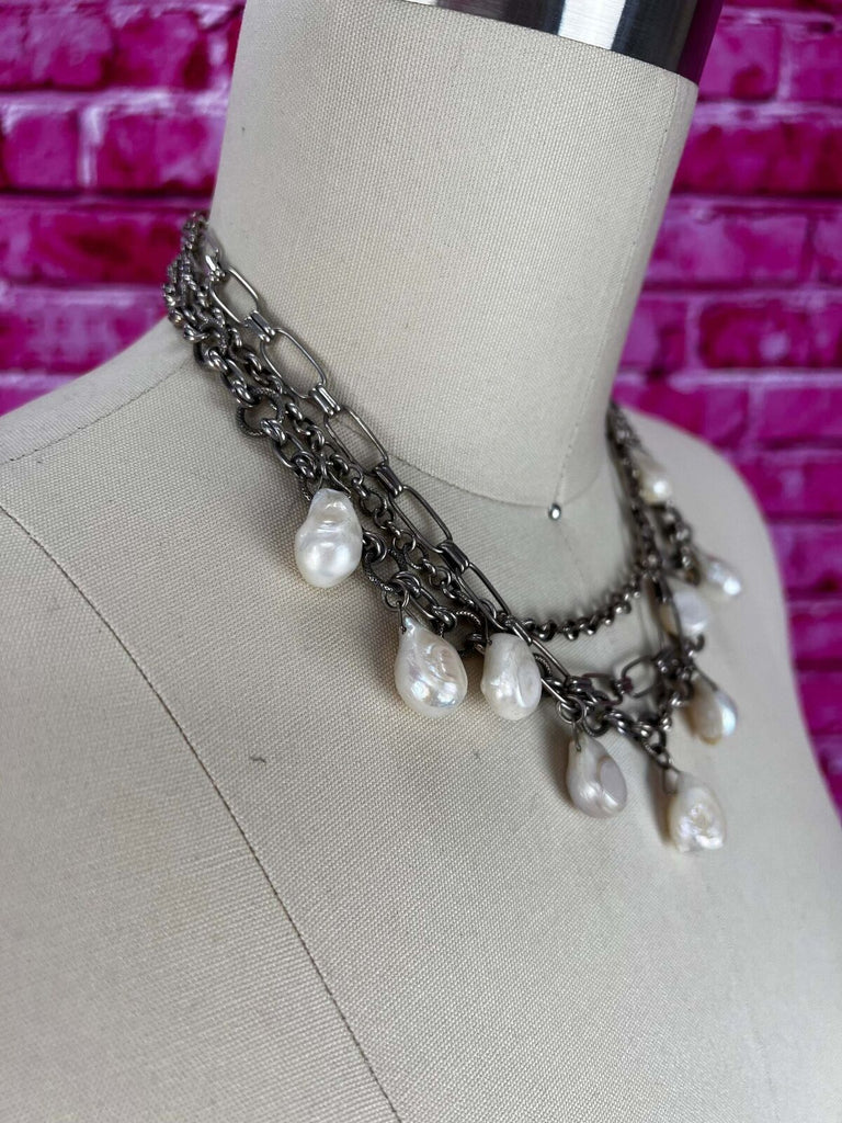 Sterling silver and freshwater Pearl necklace