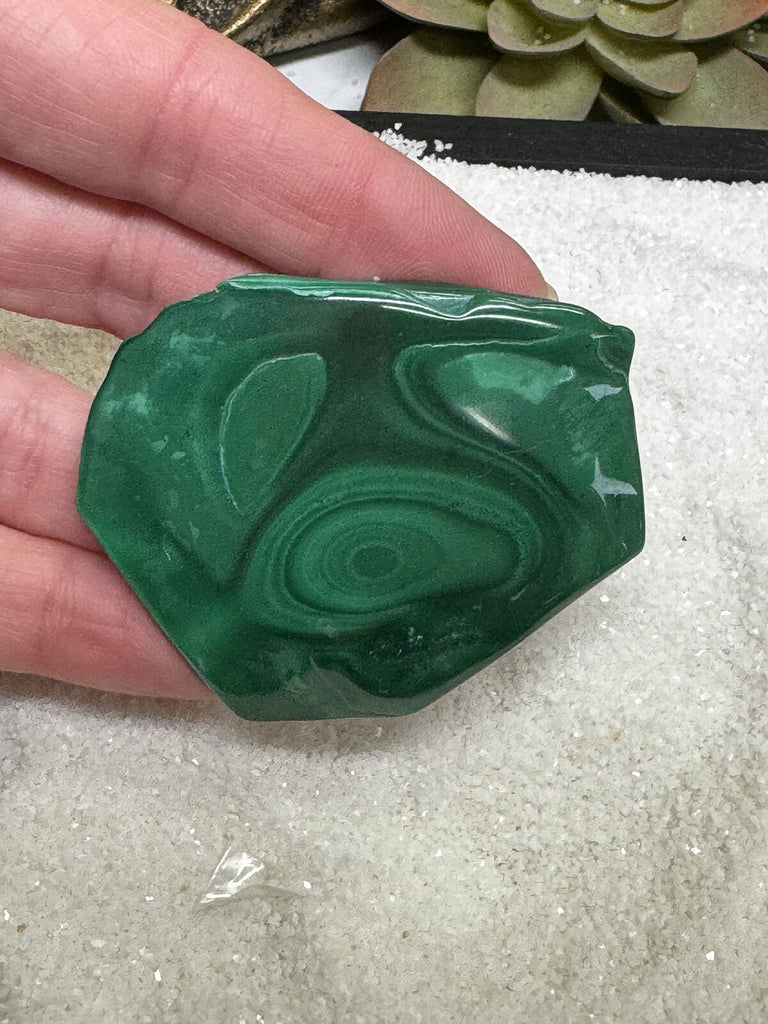 Malachite Slab palm stone