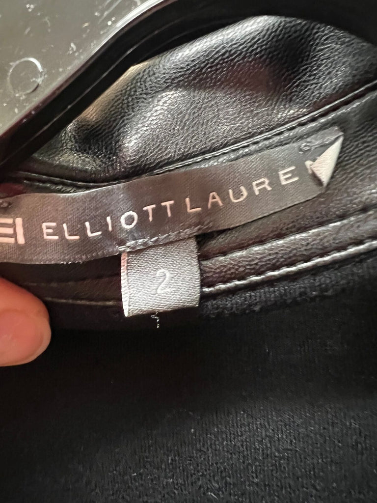 Elliot Lauren faux leather button up sz 2