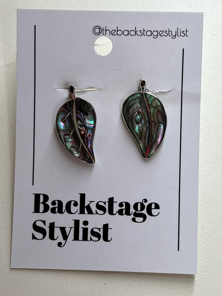 Lever back sterling and abalone earrings