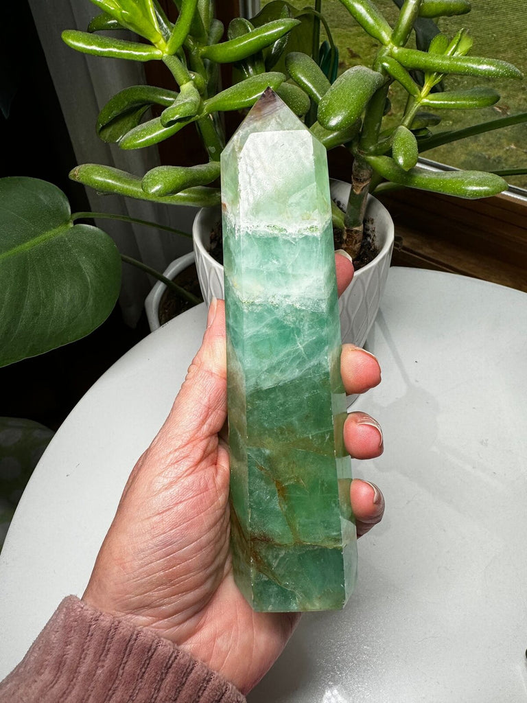 Fluorite Crystal Tower 6.5" tall