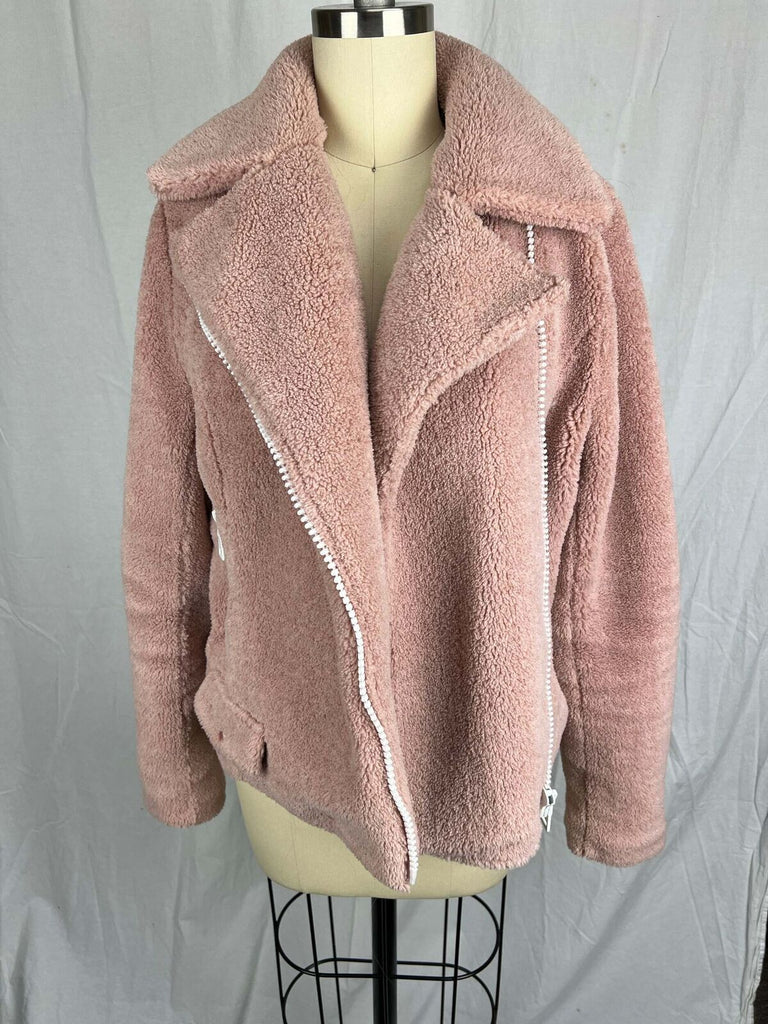 Mother mini pocket rider faux Sherpa  jacket sz small