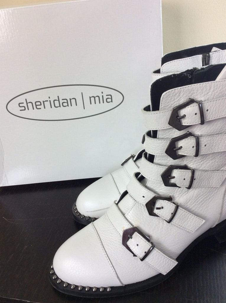 Sheridan Mia white buckle boot size 41 / 10