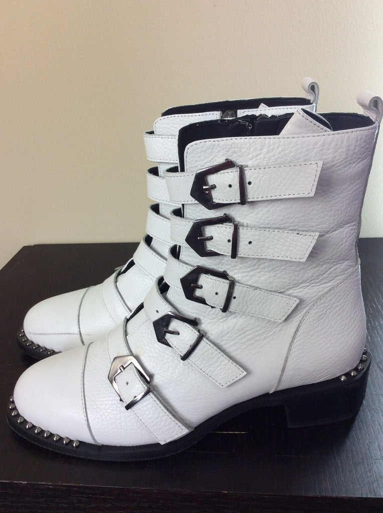 Sheridan Mia white buckle boot size 41 / 10