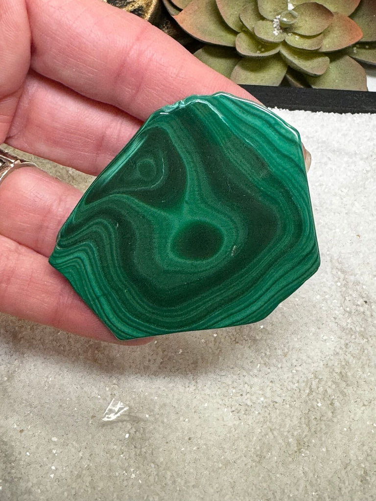 Malachite Slab palm stone