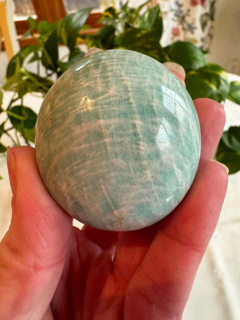 Amazonite Crystal Palm Stone