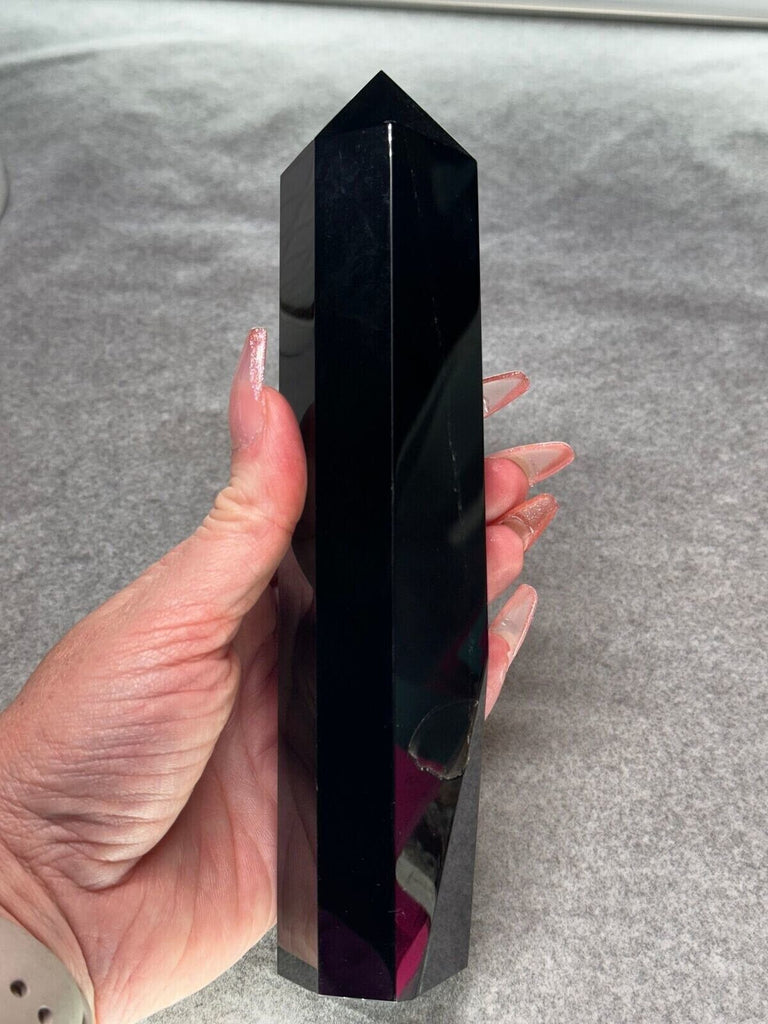 Black Obsidian Chakra crystal tower