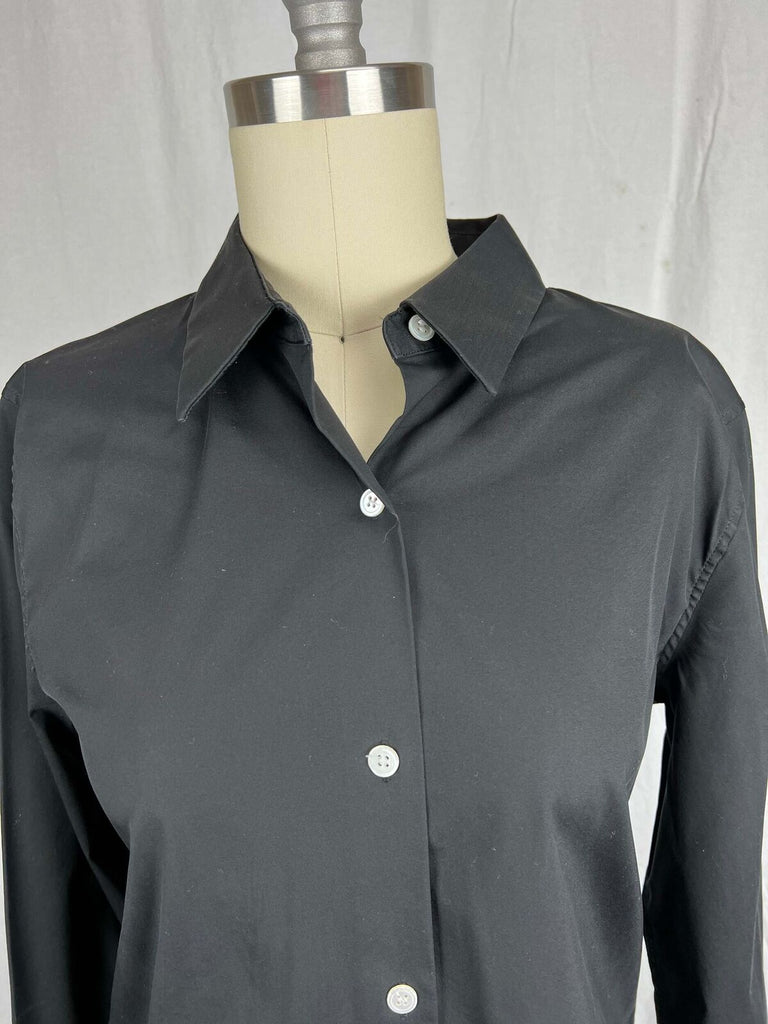 Theory Black Button up blouse sz S