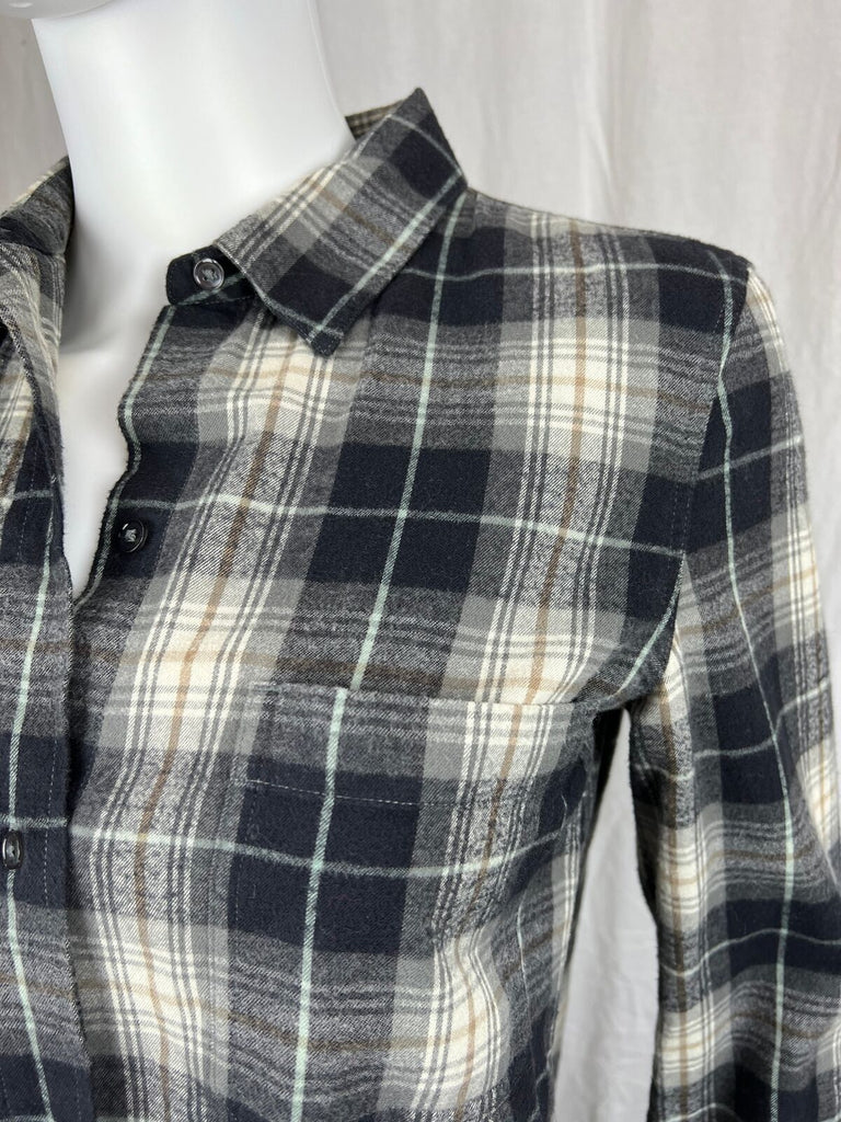 Vince cotton plaid tartan button up sz XSmall