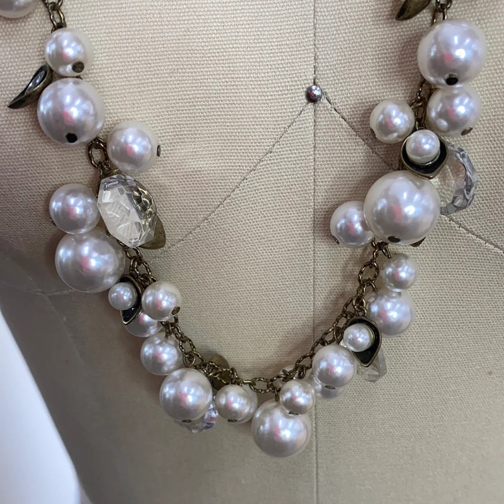 Pearl and Glass bead chain necklace