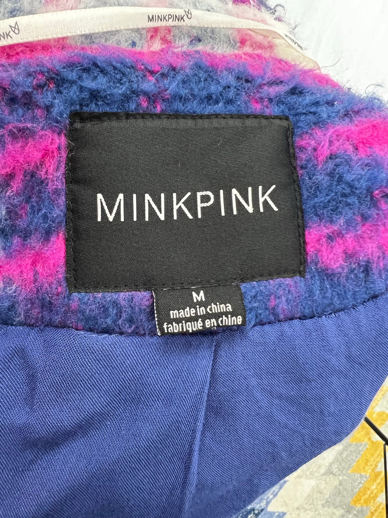 MinkPink Plaid coat size Medium