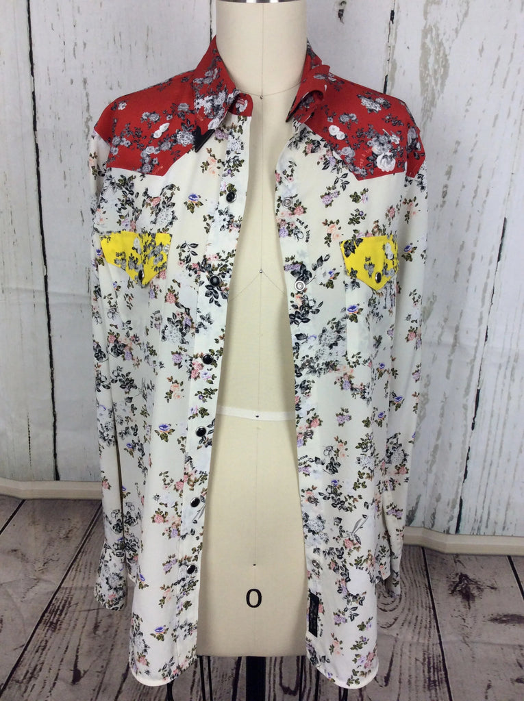 Rag & Bone silk flower print western blouse as Xsmall