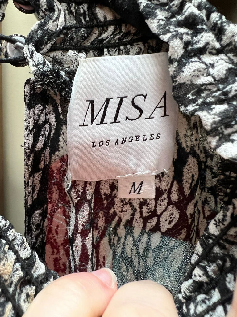 Misa sheer print blouse sz M