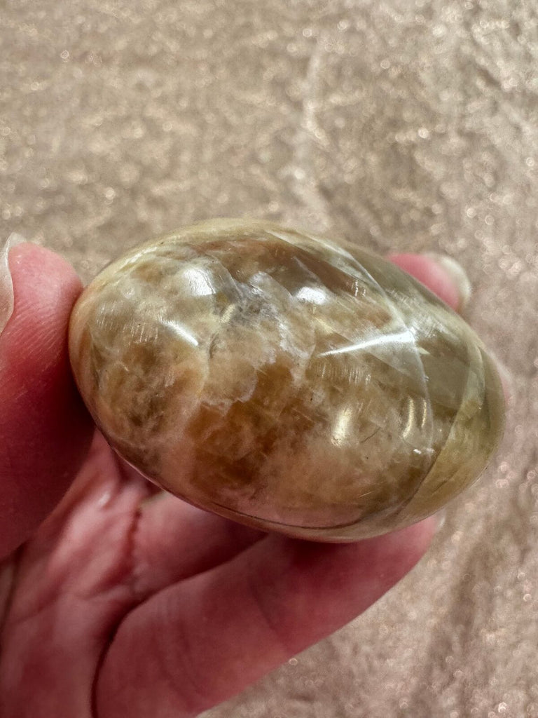 Peach Moonstone palm stone