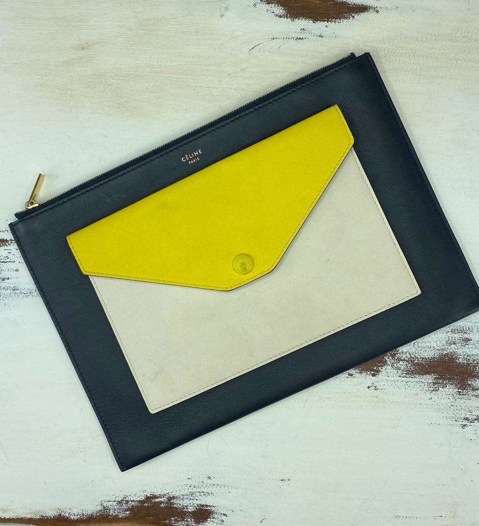 Celine leather Pocket Envelope Clutch Wallet