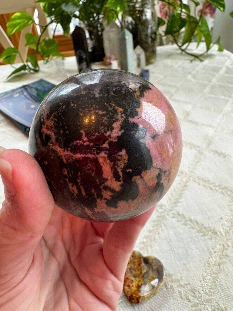 Rhodonite Crystal Sphere