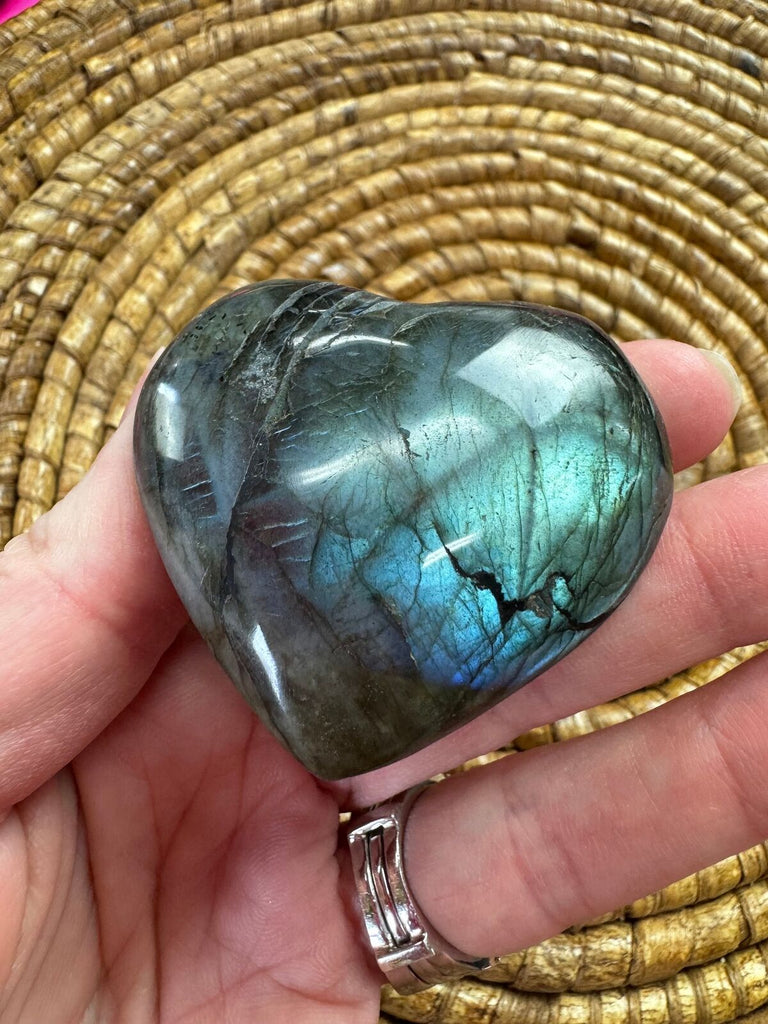 Labradorite heart Crystal palm stone