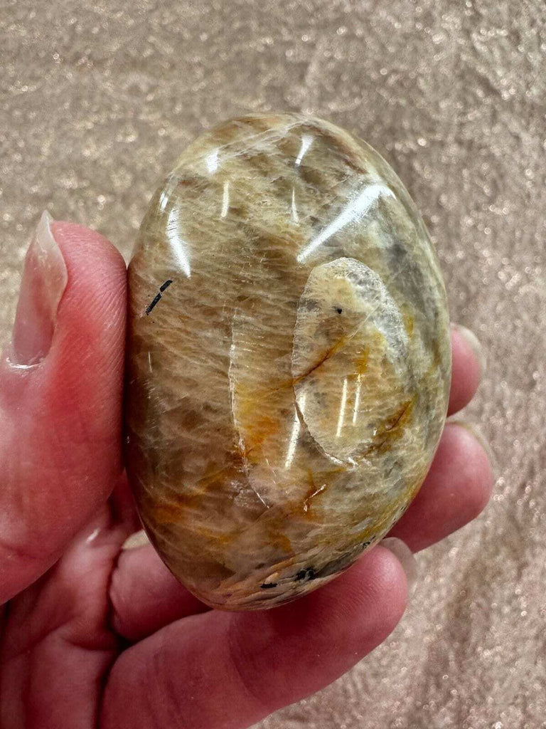 Peach Moonstone palm stone