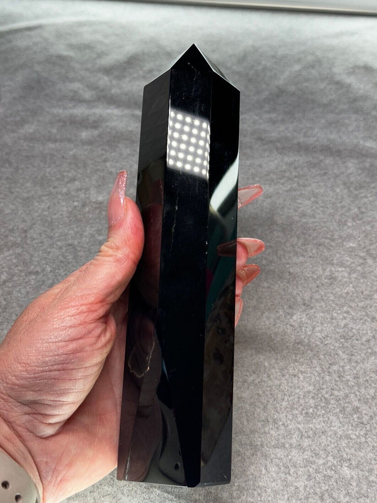 Black Obsidian Chakra crystal tower