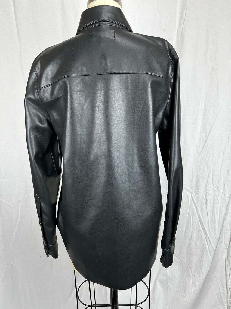 AGolde Paloma vegan leather shirt sz